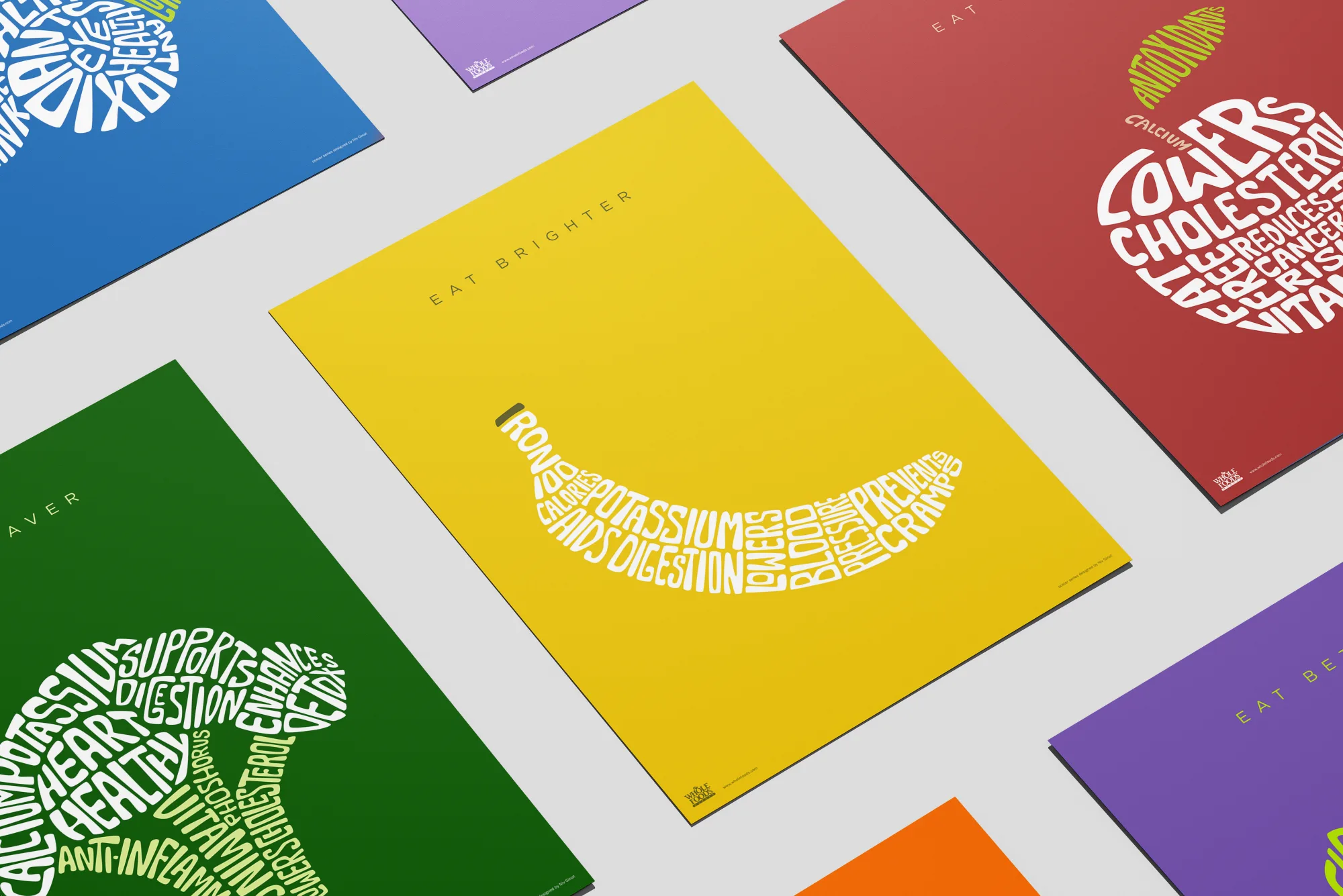 Typographic Fruit Post Series